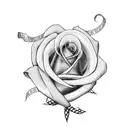 breast cancer ribbon rose tattoo design idea