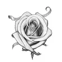 breast cancer ribbon rose tattoo design idea