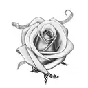 breast cancer ribbon rose tattoo design idea