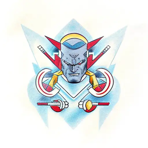 xmen featuring colossus, beast, gambit, and iceman tattoo design idea