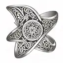 wedding ring with M involved tattoo design idea