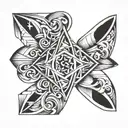 wedding ring with M involved tattoo design idea