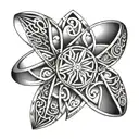 wedding ring with M involved tattoo design idea