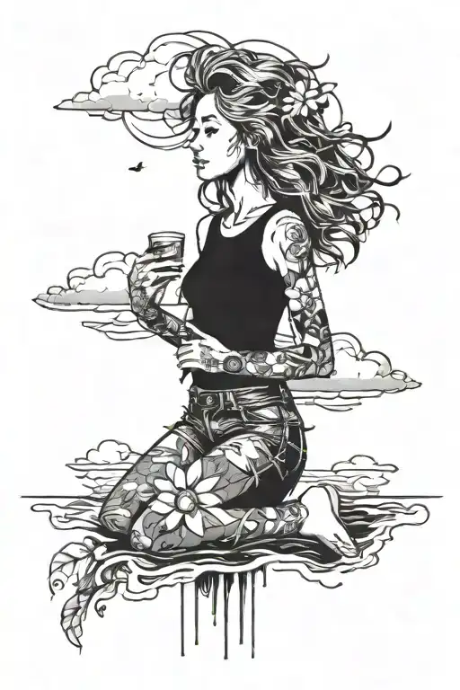 And I want love and sunny days I'm a bit too old to run away tattoo design idea