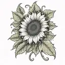 sunflower Leaves falling, centipede tattoo design idea
