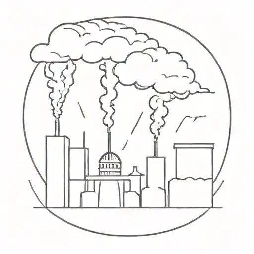 city ​​in a nuclear explosion tattoo design idea