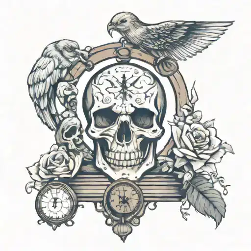 weighing sins and good deeds tattoo design idea