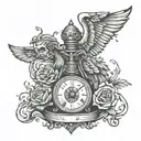 weighing sins and good deeds tattoo design idea