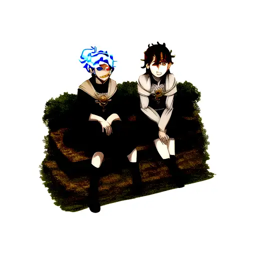 black clover, asta and sister lily tattoo design idea