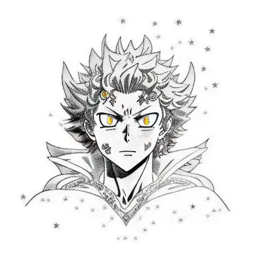 black clover, asta and sister lily marriage tattoo design idea