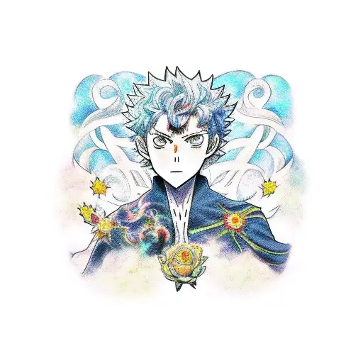 black clover, asta and sister lily marriage tattoo design idea