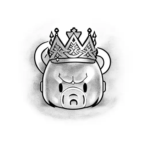 Kirby with crown tattoo design idea