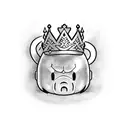 Kirby with crown tattoo design idea
