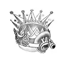Kirby with crown tattoo design idea