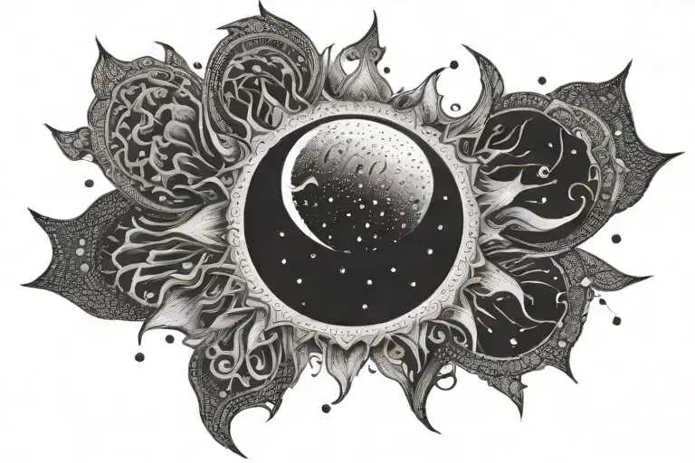 solar eclipse tattoo design idea