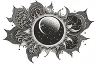 solar eclipse tattoo design idea
