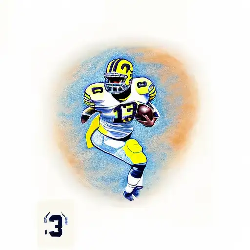 tattoo of Michigan University football helmet with the number 38 tattoo design idea