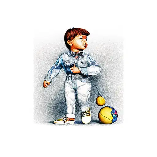 sad childhood became real man tattoo design idea