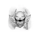 sad childhood real man tattoo design idea