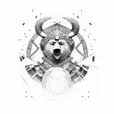 Viking, bear, samurai tattoo design idea