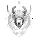 Viking, bear, samurai tattoo design idea