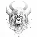 Viking, bear, samurai tattoo design idea
