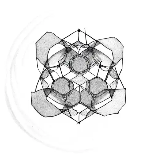 hexagon shape with marriage symbol inside  tattoo design idea