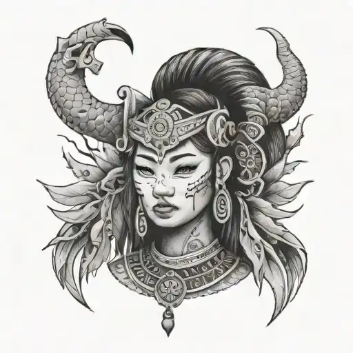 Hmong, girl, Scorpio tattoo design idea