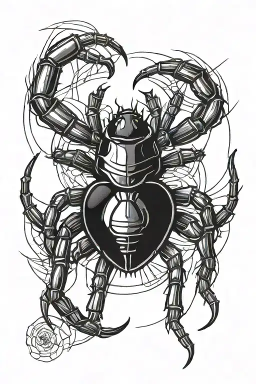 black widow spider hang loose tattoo design idea