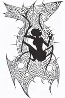 black widow hanging upside tattoo design idea