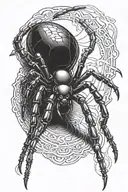 black widow spider crawling tattoo design idea