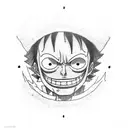 one piece Luffy smiling tattoo design idea