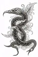 Snake and Phoenix tattoo design idea