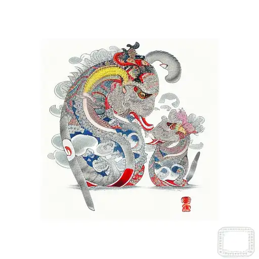 mom and child tattoo design idea