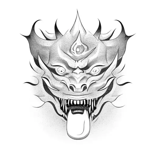 Hannya mask tattoo design idea