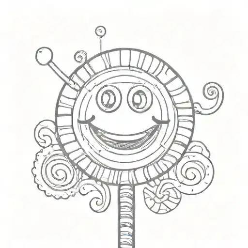 smiley lollipop tattoo design idea