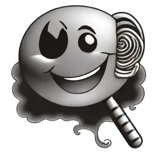smiley lollipop tattoo design idea
