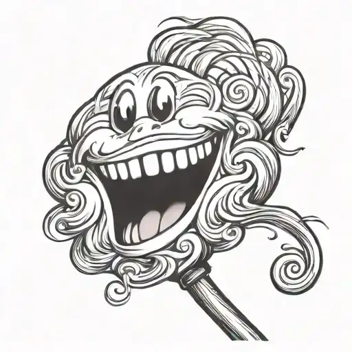 smiley lollipop tattoo design idea