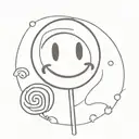 lollipop smiley face tattoo design idea