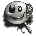 smiley lollipop tattoo design idea
