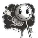 smiley lollipop tattoo design idea