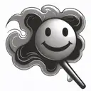 smiley lollipop tattoo design idea