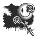 smiley lollipop tattoo design idea