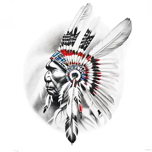 Native American artwork tattoo design idea