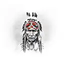 Native American artwork tattoo design idea