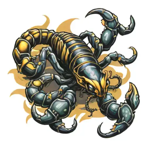 scorpion crawling tattoo design idea