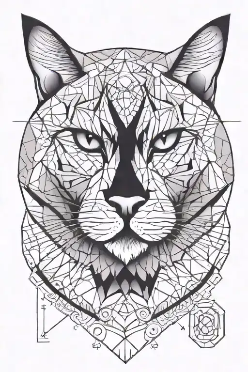 tattoo sketch, on white paper, synmetaic photo, macro, tattoo sketch of a chubby cat, black and white, tattoo design idea