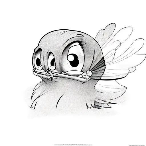 Tweety cartoon with tattos tattoo design idea