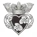 claddagh ring tattoo design idea