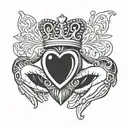 claddagh ring tattoo design idea